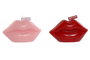 DKD Home Decor Surtido de Velas de Labios en Cera Parafina, Rojo y Rosa