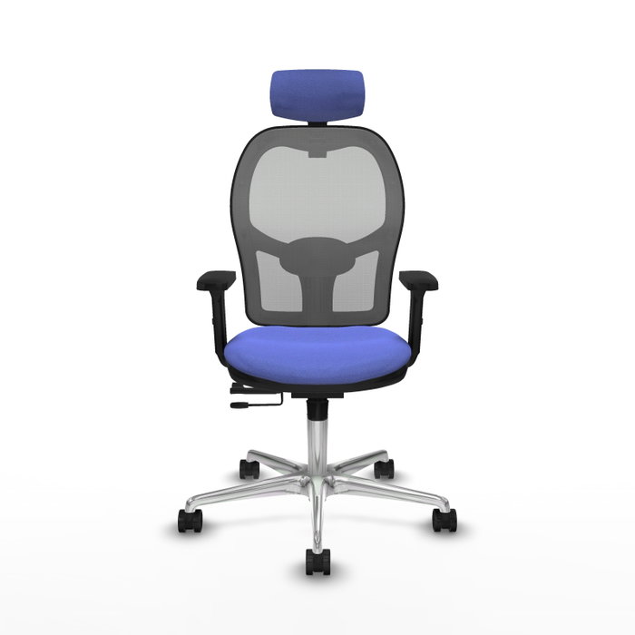 PIQUERAS Y CRESPO Silla de oficina Jorquera con mecanismo Sincro/Traslack, Azul claro y Gris