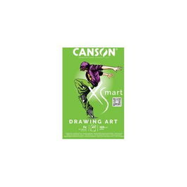 Canson Bloc de Dibujo XSMART DRAWING ART C32250P002, Papel Blanco Grano Fino, 21x29.7 cm, 150 Hojas, 150g