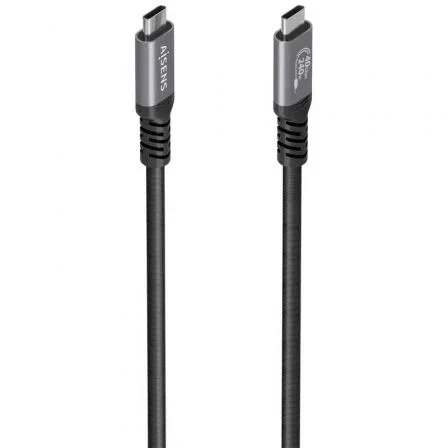 Aisens A156-0994 Cable USB4 Tipo-C a Tipo-C, Macho/Macho, 1m Negro, 240W, 40Gbps, Soporte 8K@60Hz, Compatible Thunderbolt 3/4