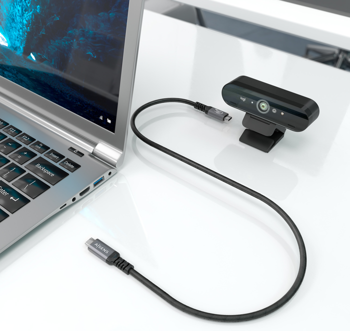 Aisens Cable USB4 Gen 3x2 USB-C a USB-C de 1m, 240W, 40Gbps, Negro