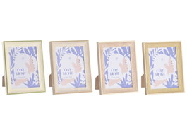 DKD Home Decor Marco de Fotos 13x18 con Diseño de Rayas Surtido de 4 Unidades