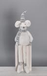 DKD Home Decor Figura de Ratón Blanco y Gris en Poliéster