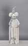 DKD Home Decor Figura de Ratón Blanco y Gris en Poliéster