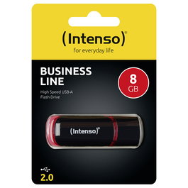 Intenso 8GB USB 2.0 Memoria USB Tipo-A Negro Rojo 28 MB/s Lectura 6.5 MB/s Escritura