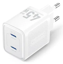 Vention Cargador de Pared GaN 45W con 2 Puertos USB-C FEFW0-EU Blanco