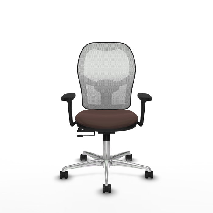 PIQUERAS Y CRESPO Silla de oficina Jorquera con mecanismo Sincro/Traslack, Marrón oscuro y Blanco PIQUERAS Y CRESPO Silla de oficina Jorquera con mecanismo Sincro/Traslack, Marrón oscuro y Blanco