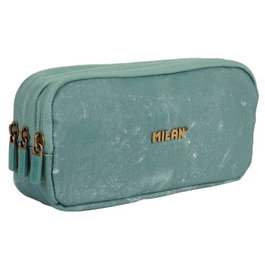 Milan Portatodo 3 Cremalleras Serie Lava Verde Escolar Estuche