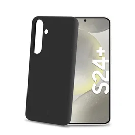 Celly CROMO1066BK - Funda para Samsung Galaxy S24+ 5G (6.7") - Carcasa TPU Negro Suave con Microfibra y Protección Antideslizante