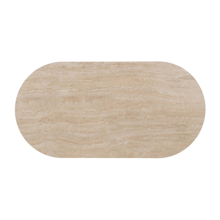 Mesa Centro Beige Piedra Mdf Decoración 120 X 60 X 46 cm
