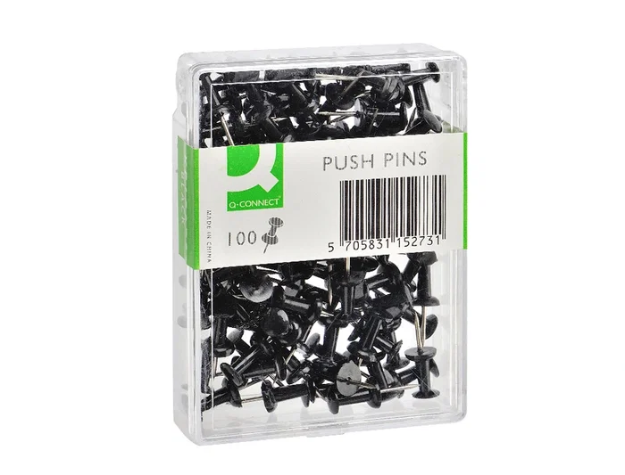 Q-connect Señalizador de Planos Negro Caja de 100 Unidades