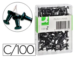 Q-connect Señalizador de Planos Negro Caja de 100 Unidades