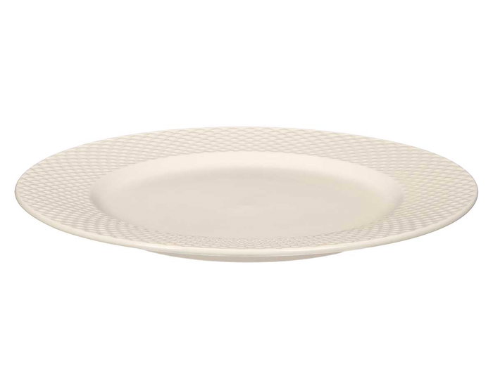 VESSIA Plato llano de porcelana relieve rombos 27cm Blanco
