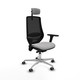 PIQUERAS Y CRESPO Silla de oficina Mardos con mecanismo Sincro/Traslack, Gris claro y Negro