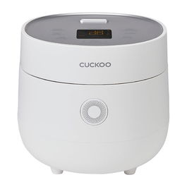 Cuckoo CR-0675F 3D-Hitzesystem Reiskocher 1.08l, Blanco, Pantalla Táctil LCD, 120V/60Hz, con Tapa Desmontable y Espátula