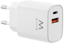 Ewent EW1326 Cargador Rápido GaN 30W USB-C y USB-A Blanco