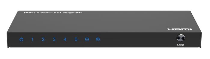 MicroConnect MC-HDMISWITCH0501-4K Conmutador HDMI 5x1 4K@60Hz, HDCP 2.2 con Control Remoto para Mayor Comodidad y Calidad de Imagen
