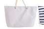 DKD Home Decor 4 Unidades Bolso Mediterraneo Blanco Azul Marino Poliester 63 x 42 x 14 cm
