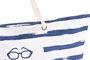 DKD Home Decor 4 Unidades Bolso Mediterraneo Blanco Azul Marino Poliester 63 x 42 x 14 cm