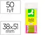 Q-connect Bloc de notas adhesivas quita y pon 38x51 mm, pack de 3 unidades con 50 hojas por color, surtido neón