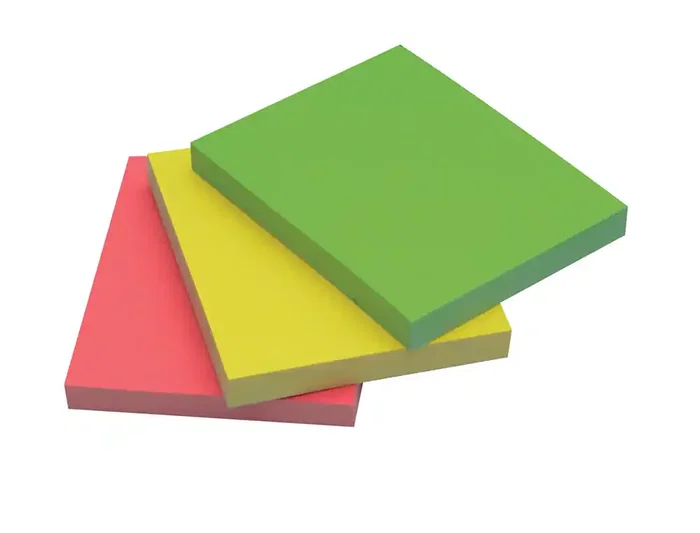 Q-connect Bloc de notas adhesivas quita y pon 38x51 mm, pack de 3 unidades con 50 hojas por color, surtido neón