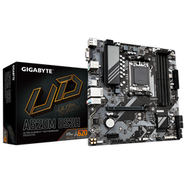 GIGABYTE A620M DS3H AM5 A620 4DDR5 256GB VGA DP HDMI GBLAN 4SATA 3USB3.2 USB-C MATX