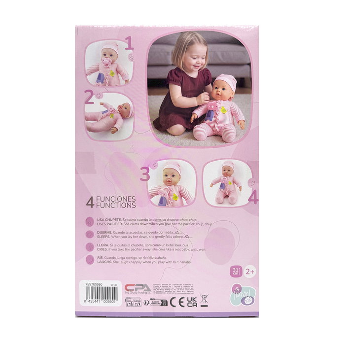 Tachan Muñeca Bebe Blandita 31cm con 4 Funciones T00990