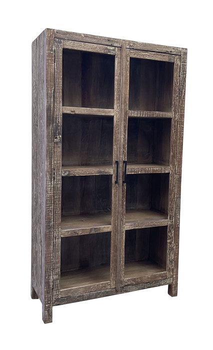 DKD Home Decor Vitrina India recycled 1c25 Blanco Marron 100 x 40 x 180 cm