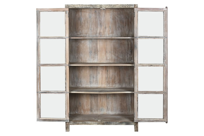 DKD Home Decor Vitrina India recycled 1c25 Blanco Marron 100 x 40 x 180 cm
