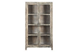 DKD Home Decor Vitrina India recycled 1c25 Blanco Marron 100 x 40 x 180 cm