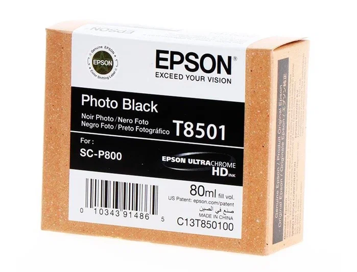 Epson Cartucho de Tinta Photo Black C13T850100 para SureColor SC-P800 Epson Cartucho de Tinta Photo Black C13T850100 para SureColor SC-P800
