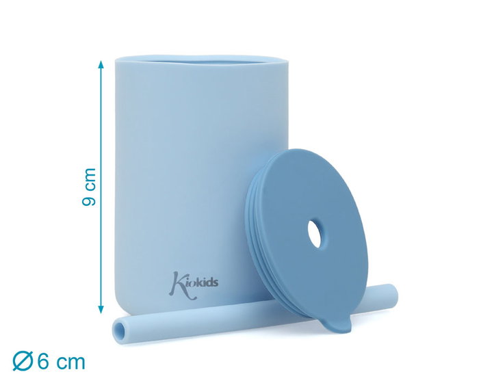 KioKids Vaso Azul con Pajita para Bebé +6 Meses Silicona Alimentaria Libre BPA KioKids Vaso Azul con Pajita para Bebé +6 Meses Silicona Alimentaria Libre BPA