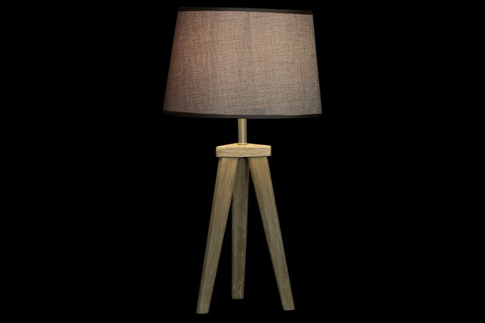 DKD Home Decor Lámpara de Sobremesa de Pino y Lino con Detalle de Hoja DKD Home Decor Lámpara de Sobremesa de Pino y Lino con Detalle de Hoja