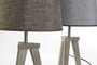 DKD Home Decor Lámpara de Sobremesa de Pino y Lino con Detalle de Hoja