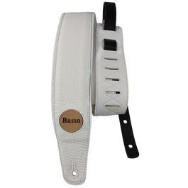 Correa Basso para Guitarra y Bajo Serie Cuero Blanco