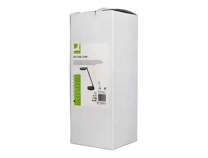 Q-connect Lámpara de Escritorio LED 7W 500 lm Brillo Regulable 3 Niveles Color Negro Cabeza Brazo Orientable