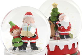 DKD Home Decor Bola Musical Navidad Tradicional Multicolor 4 Unidades 10 x 13 x 10 cm