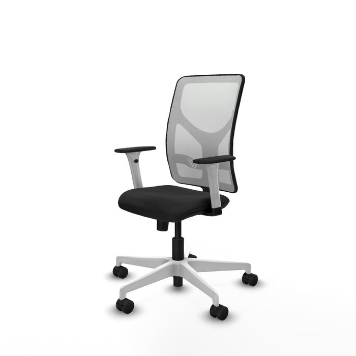 PIQUERAS Y CRESPO Silla de oficina Motilla con mecanismo Sincro, Similpiel Negro y Malla Blanca