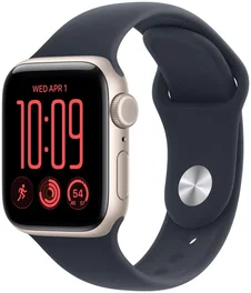 Apple Watch SE 3 GPS + Cellular 40mm Starlight Aluminium Case | Sand Sport Band - M/L