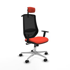 PIQUERAS Y CRESPO Silla de oficina Mardos con mecanismo Sincro, Naranja oscuro y Negro