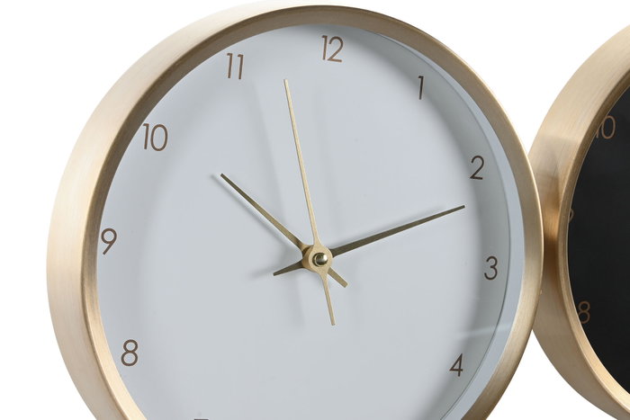 DKD Home Decor Reloj de Pared de Aluminio Golden Chic Surtido de 2 Unidades