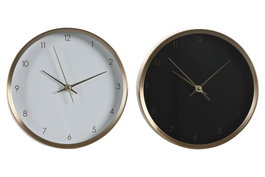 DKD Home Decor Reloj de Pared de Aluminio Golden Chic Surtido de 2 Unidades