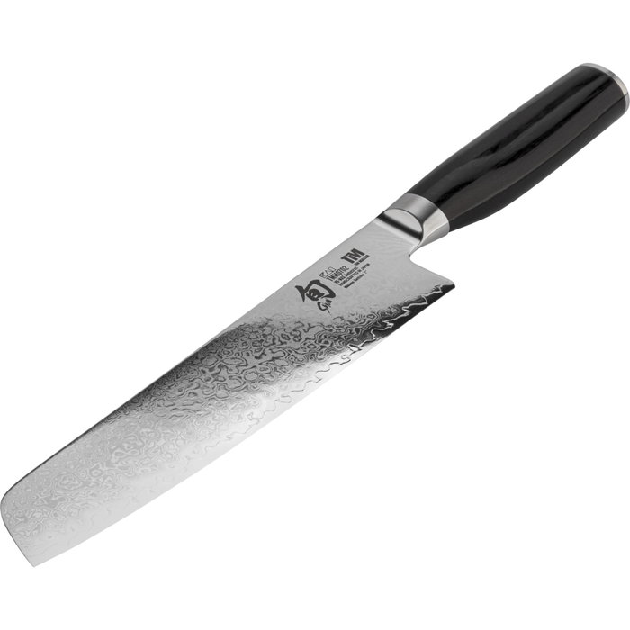 Kai Shun Premier Tim Mälzer Minamo Santoku 20cm de acero Damascus con mango de Pakkawood negro