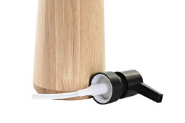 DKD Home Decor Dosificador Negro Natural Hevea / Rubberwood ABS 8 x 16.5 x 8 cm (2 Unidades)
