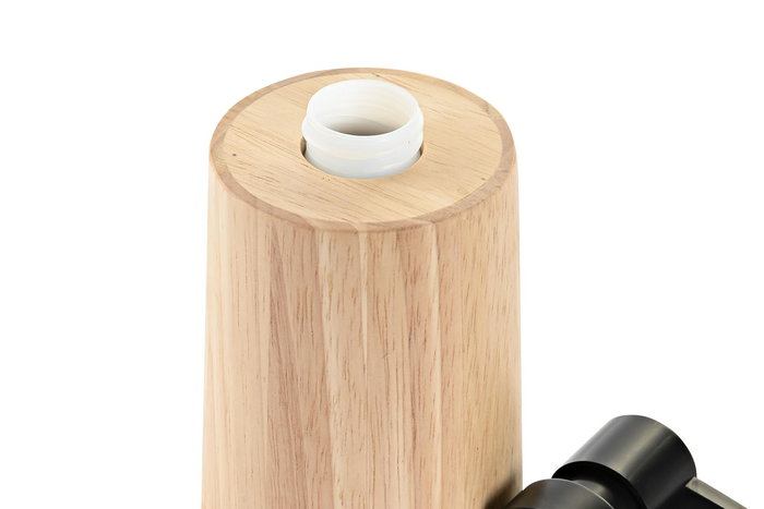 DKD Home Decor Dosificador Negro Natural Hevea / Rubberwood ABS 8 x 16.5 x 8 cm (2 Unidades)