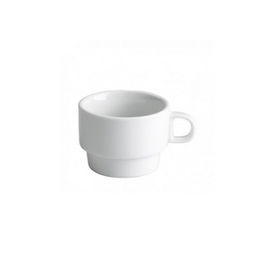 Clinic Taza 8 cl, Taza Apilable de Porcelana Resistente para Colectividades, VAJILLA, No Apta Lavavajillas ni Microondas (Set de 36)