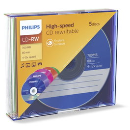 Philips CD-RW 700MB 80Min 4-12x SL Colour