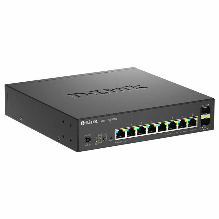 D-Link Switch gestionable DMS-1250-10SPL, 8 puertos multigigabit 2.5G PoE+, 2 puertos 10G SFP+, 120W