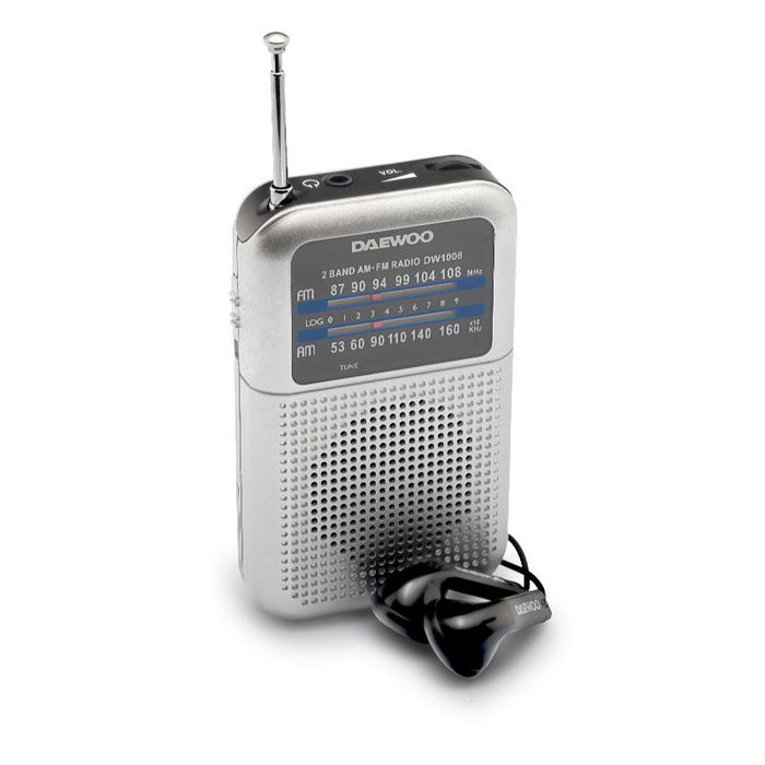DAEWOO Radio AM/FM Silver - Receptor de ondas AM y FM