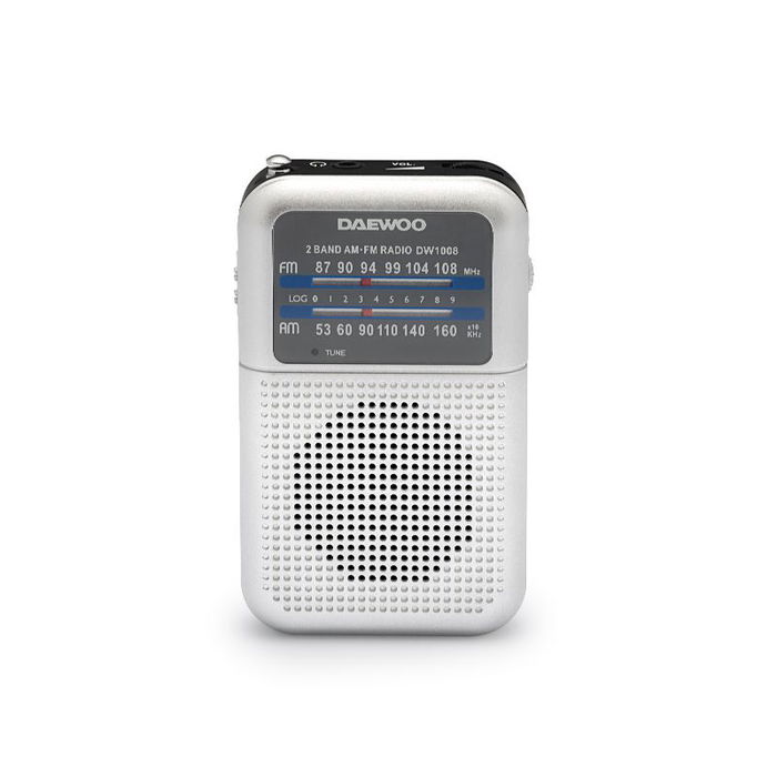 DAEWOO Radio AM/FM Silver - Receptor de ondas AM y FM